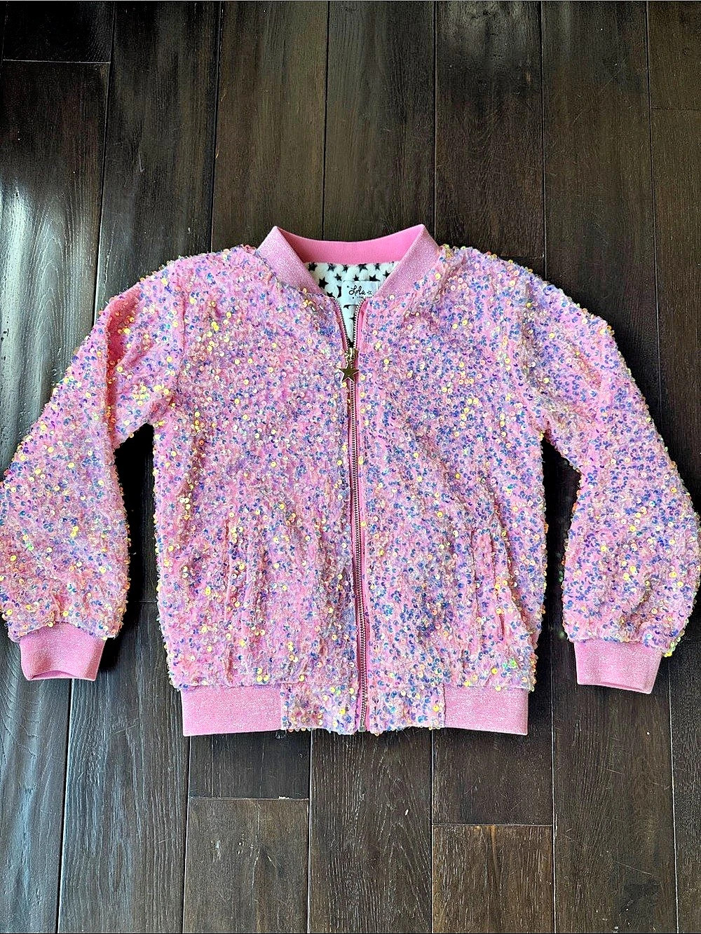 Lola & the Boys girls Pink Sequin Jacket
